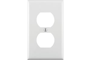 Leviton 80703-W 1-Gang Duplex Device Receptacle Wallplate, Standard Size, Thermoplastic Nylon, Device Mount (White)