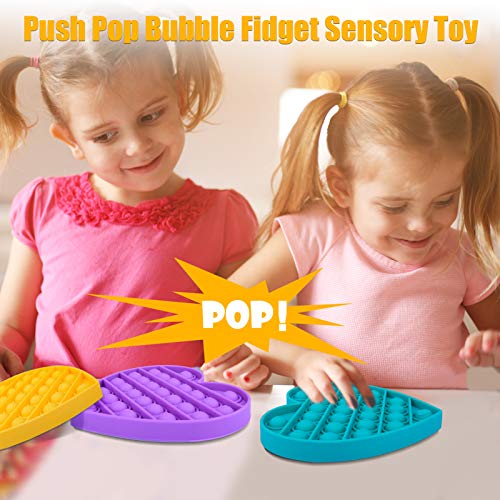 Nazano Push Pop Bubble Fidget Sensory Toy, Bubble Fidget Toy Set, Silicone Stress Relief Puzzle Game Toys, Stress Reliever Squeeze Sensory Toy, Autism Special Needs for Kids and Adults (Purple)