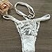Toraway Lingerie Set Lace Sheer Vest Bra Top + Thongs Set Underwear Suit (Small, White)