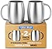 Stainless Steel Coffee Mug, Set of 2-13.5 oz Premium Double Wall Insulated Travel Mugs - Shatterproof, Dishwasher Safe, Comfortable Handle Cups for Tea, Beer