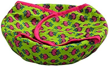 ABbuy Roti Cotton Cloth Basket, Washable with Chain, Traditional Roti Rumals with Assorted Colour, 100% Pure Cotton Cover Size :- 9 * 24 * 24 cm