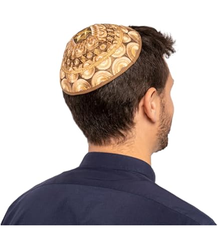 Vobumix Kippa Tricotée À Main Pour Hommes, Chapeau Juif Rond
