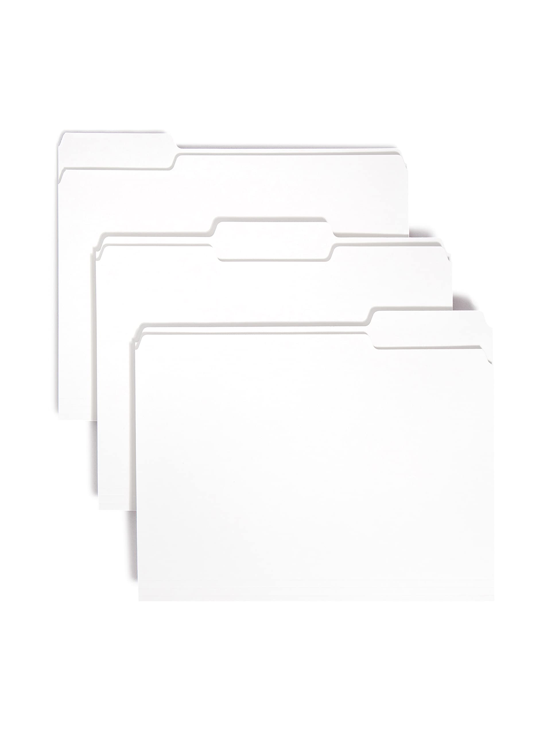 Smead Standard File Folders, 100 Count, White, 1/3-Cut Tabs, Letter Size (12843)