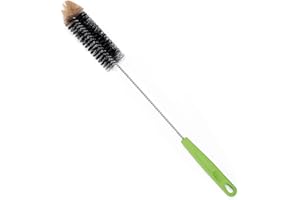 HAOMAOMAO Long Bottle Brush, 17 in Bendable Cleaner Brushes for Cleaning Neck Beer Bottles, Wine, Baby Bottles, Water Bottles, Tumblers, Flask, Bird Feeder, Vase, Pipes and Brewing Supplies Black/1Pack
