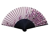 Japanese Handheld Folding Fan, Violet HF49 (Violet)