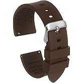 HARFINGTON Silicone Watch Band Quick Release Soft Rubber Waterproof Replacement Watch Strap with Silver Stainless Steel Buckle for Men Women