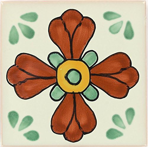Box of 45 - 4¼ x 4¼ Green Seville - Talavera Mexican Ceramic Tiles