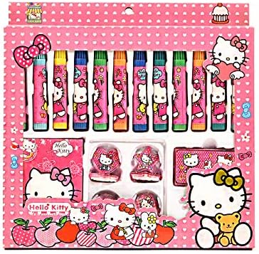 TOKENZ Hello Kitty Crayons Colors and Stamps Set/Stationary Gifts for Kids