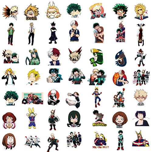 ViiYii My Hero Academia Stickers, Anime Stickers, 100 Pcs Vinyl Stickers for Hydro Flask Water Bottle, Laptop Computer Skateboard MacBook Stickers Pack, Cute Waterproof Decal Stickers