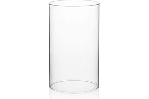 WGVI Clear Hurricane Candleholder,Glass Chimney for Candle Open Ended, Chimney Tube of Sizes in Various for Choice, 4.7" Wide x 8" Tall