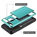 Vofolen Cover for Galaxy S9 Case Wallet Card Slot Holder Sliding Hidden ID Pocket Dual Layer Heavy Duty Protection Rugged Hard Shell TPU Bumper Armor Protective Case for Samsung Galaxy S9 Sky Blue