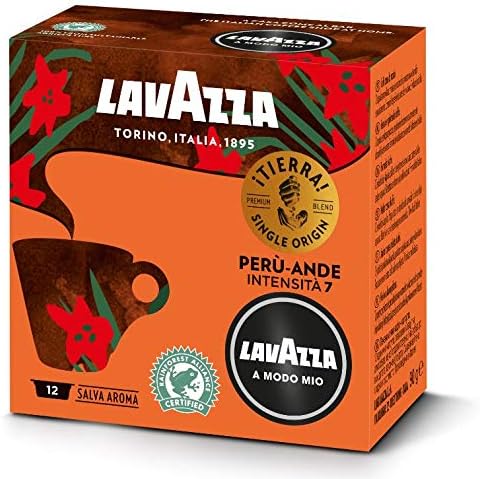 Lavazza A Modo Mio Pods {Tierra Peru,Single Origin} Box x 12's (48)