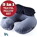 Inflatable Neck Pillow - Inflatable Travel Pillow Set for Airplane - Neck Travel Pillows for Women - Airplane Pillow for Men with Packsack - Soft Velvet Flight Pillow