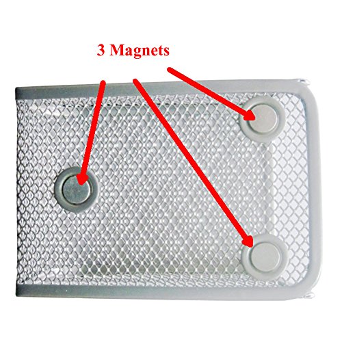 Lzttyee Magnetic Metal Mesh Pencil Holder Storage Basket for Refrigerator/Whiteboard/Magnetic Surface in Kitchen or Office (Black)