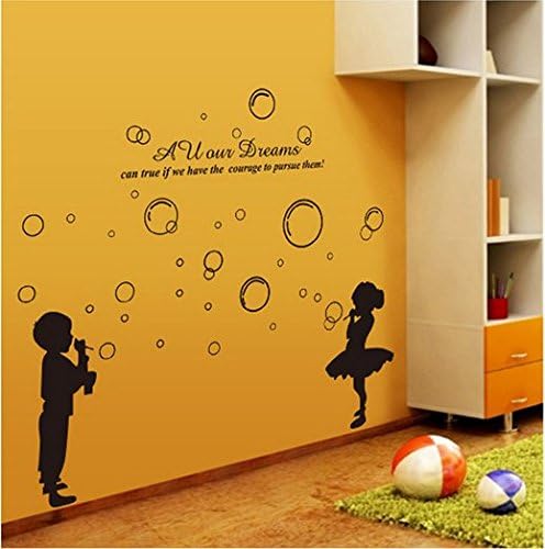 SWORNA Baby Nursery Series Hubble-bubble Girl & Boy Vinyl Removable DIY Kids Children Home Indoor Wall Window Sticker Decor Decal - Bedroom Living Room Kindergarten Playroom Hallway School 50"H X 57"W