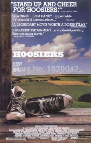 Prague World Hoosiers Movie Poster 24 X 36 Vintage Poster Gene Hackman Barbara Hershey Dennis Hopper