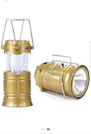 k b associates LED Solar Emergency Light Lantern + USB Mobile Charging+Torch Point, 2 Power Source Solar, Lithium Battery, Travel Camping Lantern - Multi