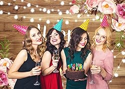 Aperturee 7x5ft Pink Floral Happy Birthday Backdrop