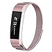 POY Metal Replacement Bands Compatible for Fitbit Alta and Fitbit Alta HR, Milanese Loop Stainless Steel Bracelet Smart Watch Strap with Unique Magnet Lock, Small Rose Pink
