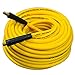 FIXSMITH-Hybrid-Air-Hose,300psi,3/8 inX 100 ft,1/4 in Brass MNPT Fittings and Bend Restrictors,Heavy Duty, Non-Kinking,Lightweight,Extreme All Weather Flexibility,UV,Oil and Abrasion Resistant,Yellow.