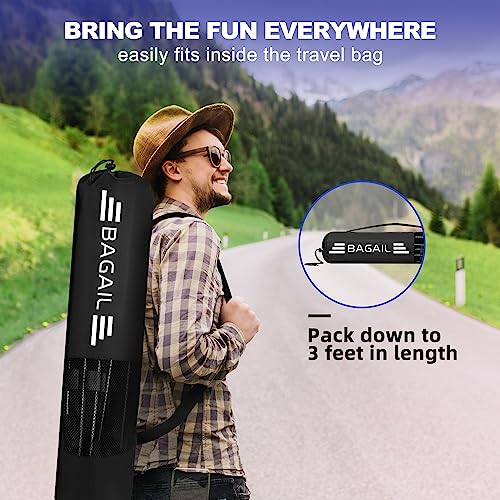 BAGAIL Badminton Net 3M/4M/5M, Height Adjustable Net, Foldable Poles and Portable Carry Bag, Quick Assemble Sports Net for Badminton in Garden, Tennis & Pickleball in Park or Junior Beach Volleyball