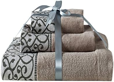 Hakuno Kokoro Super Soft Highly Absorbent Bathroom Set Noble Elegant Cotton Towel 3 Piece Towel Set Includes 1 Bath Towel 27" 55" 1 Hand Towel 16" 26" 1 Face Towel 11" 18" (Grey)