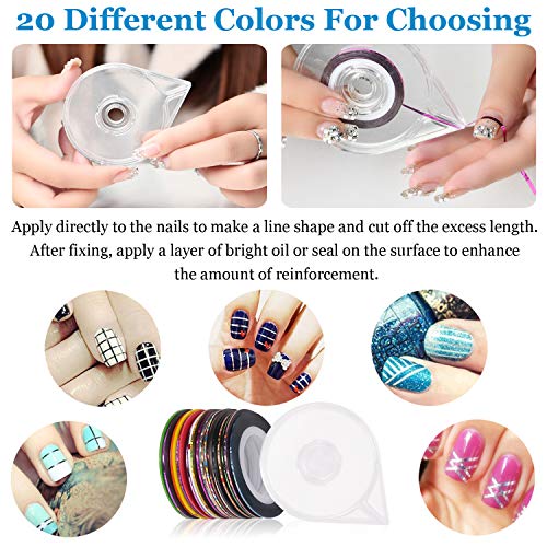 Nail Art Supplies Nail Art Design nail art tools including Nail Painting Brushes, Nail Dotting Tool, Nail striping tape, Color Rhinestones for Nails - Thumbnail 3