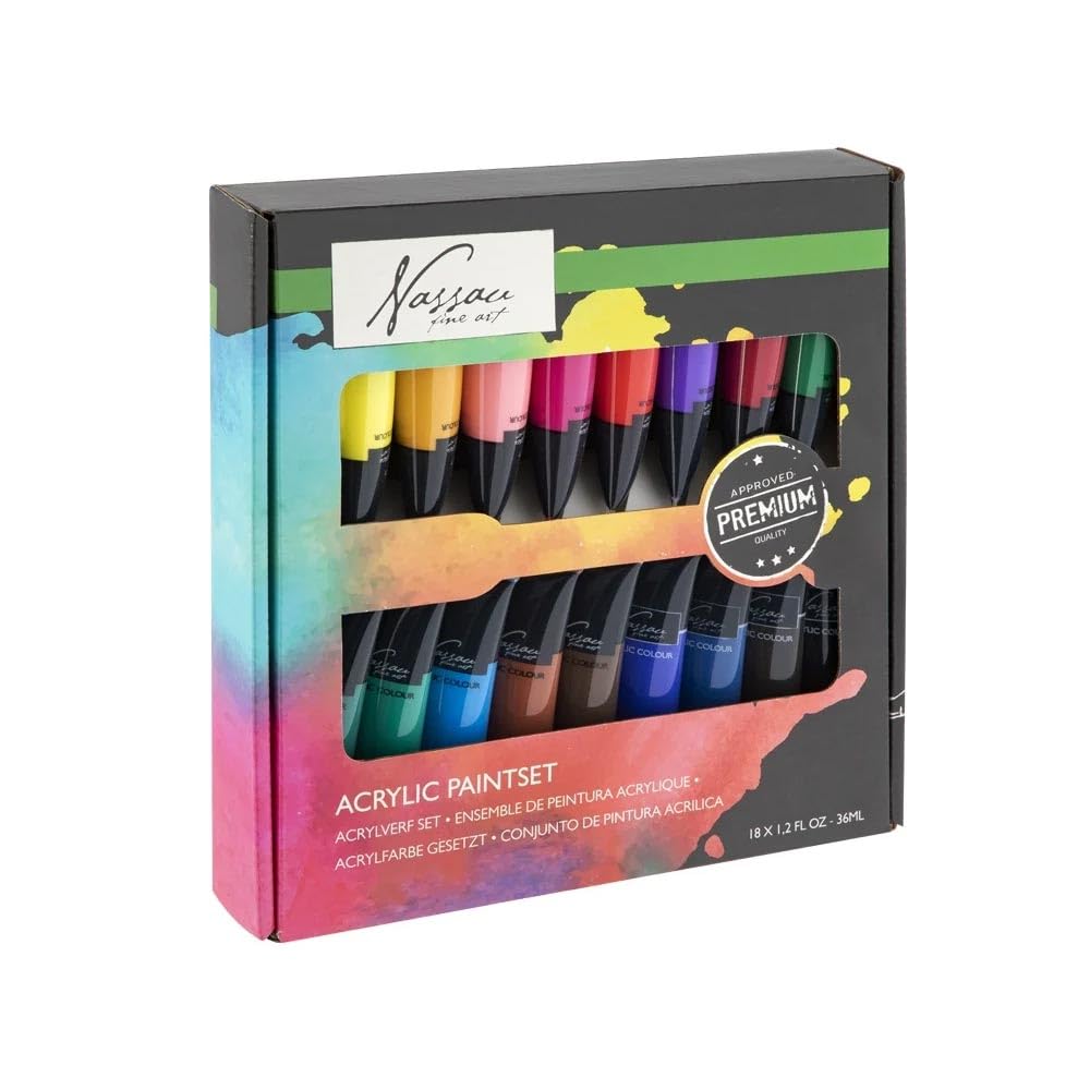 Art Sensations AR0701/GE Nassau Fine Art Acrylic Paint Box, White, Normal