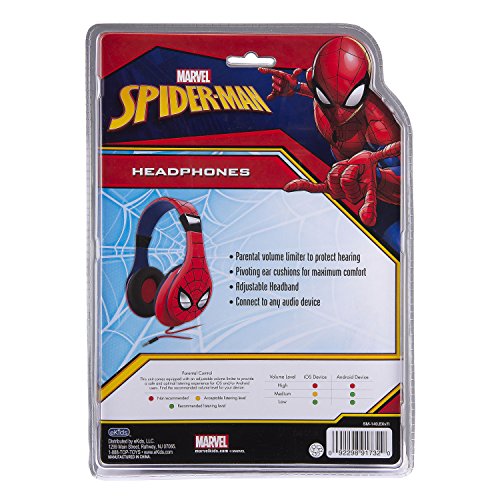 51NXUPZp%2BLL - Spiderman Headphones for Kids with Built in Volume Limiting Feature for Kid Friendly Safe Listening
