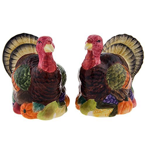 Turkeys Salt And Pepper Shaker Set Thanksgiving Fall Harvest Tableware D�cor - //coolthings.us