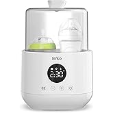Double Bottle Warmer and Sterilizer, Baby Bottle Warmer for Breastmilk and Formula, Fast Heating with Adjustable Timer, Keep Warm Mode