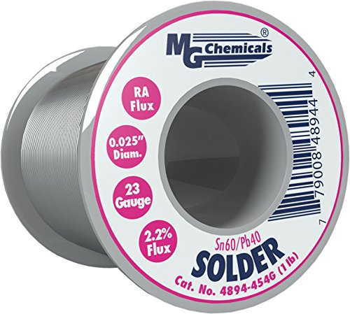 Mg chemicals 60/40 rosin core leaded solder, 0.025" diameter…