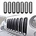 [Upgrade Clip in Version] IPARTS Matte Black Front Grill Mesh Grille Inserts Kit for Jeep Wrangler & Wrangler Unlimited 2007-2015 - 7PCS