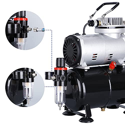 ZENY Professional Airbrush Compressor with Tank Multipurpose Airbrushing Kit for Spraying Art