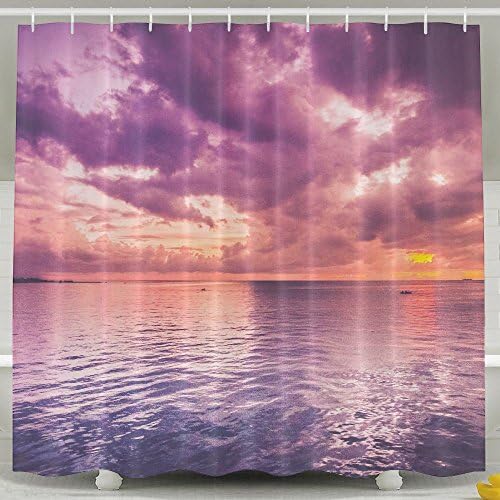Xiaobaby Beautiful View Of The Sea Fashion Bathroom Curtains 6072inch
