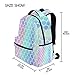 Wamika Colorful Mermaid Scale Backpacks for Girls Women, Rainbow Marble Galaxy Computer Laptop Backpack, Fish Scales Kid’s School Book Bag, Casual Travel Camping Daypack