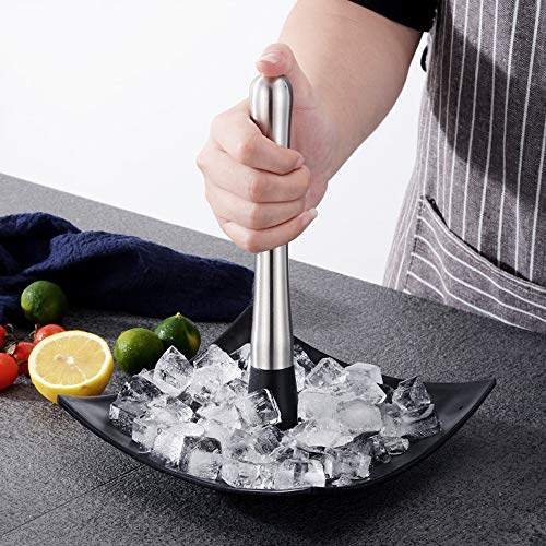 Senhai Rostfreier Stahl Cocktail Muddler, Spiral-Mischlöffel & 4-Prong Bar Sieb, Hausbar Kneipier Muddling Tool Set – Bild 5