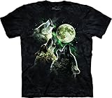 The Mountain Men's Three Wolf Moon T-Shirt Black L