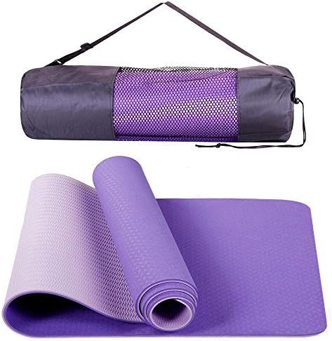 Youly Non Slip Yoga Mat With Carrying Bag High Density TPE Eco-friendly Workout Mat Fitness Mat for Home Gym –Purple 72" X 24"
