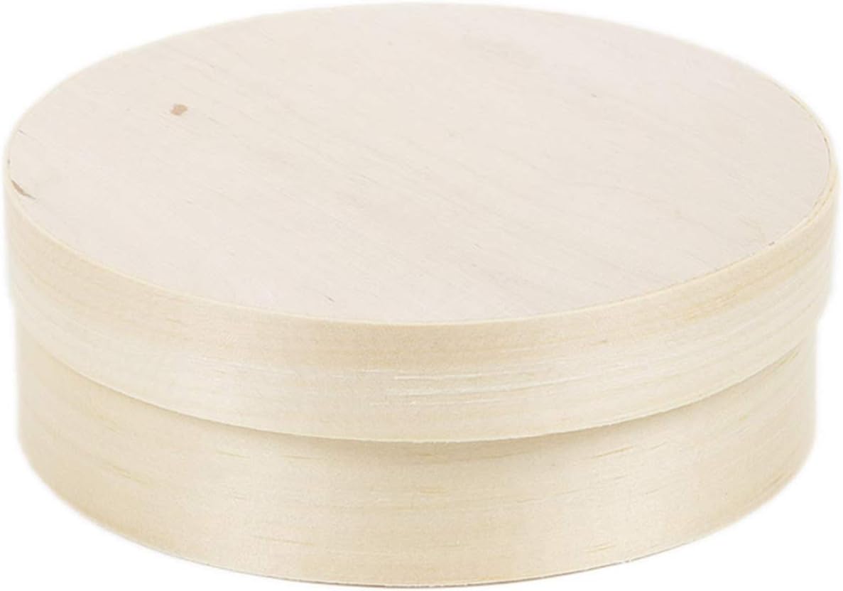 0,4 l redondas Madera Caja Tapa caja de madera caja Cocina: Amazon.es: Hogar