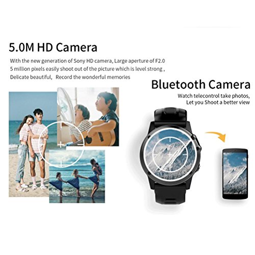 L@YC New Smart 3G Watch Phone Sports Watch Fitness Watch GPS with SIM Card Slot,Camera,Call/SMS/Twiter/Facebook/Whatsapp/HD Touch Screen for iPhone iOS & Android Phones, Silver Grey