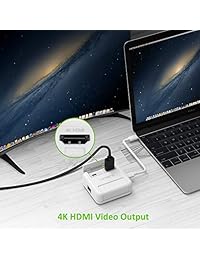 Omars - Hub USB C 5 en 1 multifunción 4 K   30 Hz HDMI& RJ45 100 1000 M Ethernet&USB 3.0x2 & USB-C PD 60W puerto de carga para ordenadores portátiles y smartphones USB-C