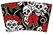 Mugzie Skull & Roses Travel Mug with Insulated Wetsuit Cover, 16 oz, Black
