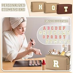 TOPEAST Initial Makeup Bags for Women, Personalized