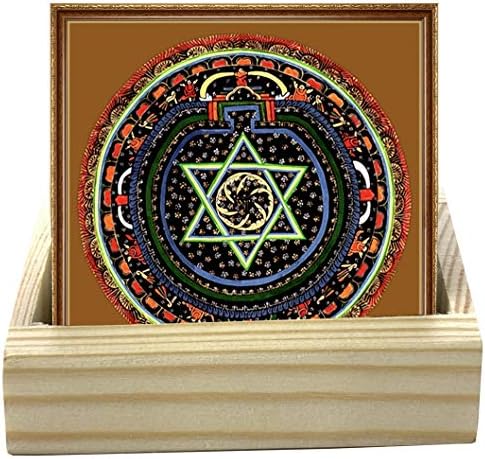 Art Bazar Acrylic Coasters, Set of 6, Mandala Art