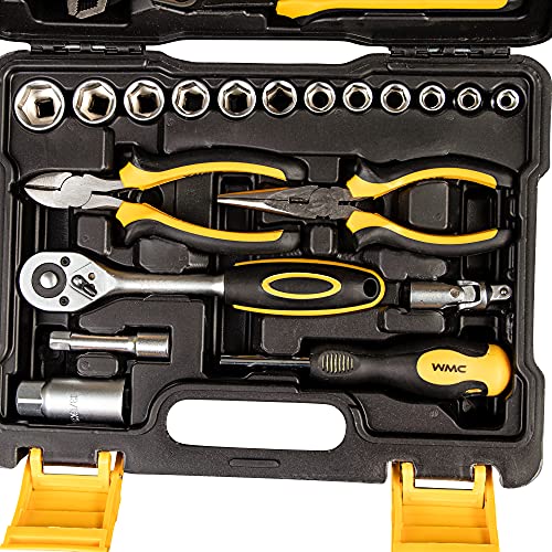 WMC Tools Werkzeugkoffer 61 teilig Werkzeug Set Werkzeugbox Koffer mit Schraubendreher Bits Schraubendreher Ratsche Nuss… – Bild 5
