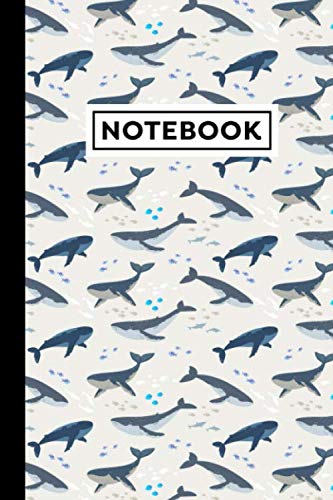Notebook: Whales Journal | Whales Themed Gift For Whale Lovers And Whale Watchers | Whales Notebook | 6 x 9 Inches | 120 Lined Pages With Whales Themed Borders