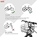Arltb Lift Off Folding Bike Basket Rust Proof Easy Installation on Front Handlebar & Rear Seat Capacity 44lbs Suitable for Folding Bikes and Some Mountain Bikes - Black/Silver