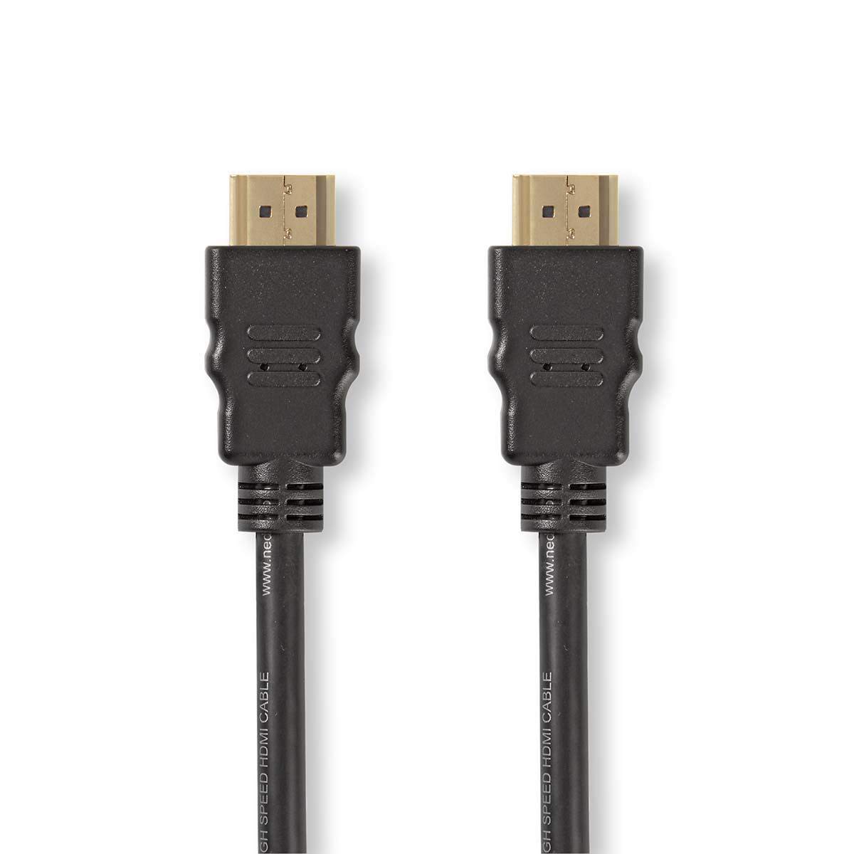NEDIS High Speed HDMI Cable with Ethernet, HDMI Connector - HDMI Connector, Black, 1.5 m