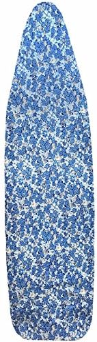 Blue With Flowers Ironing Board Cover and Pad 100% Cotton